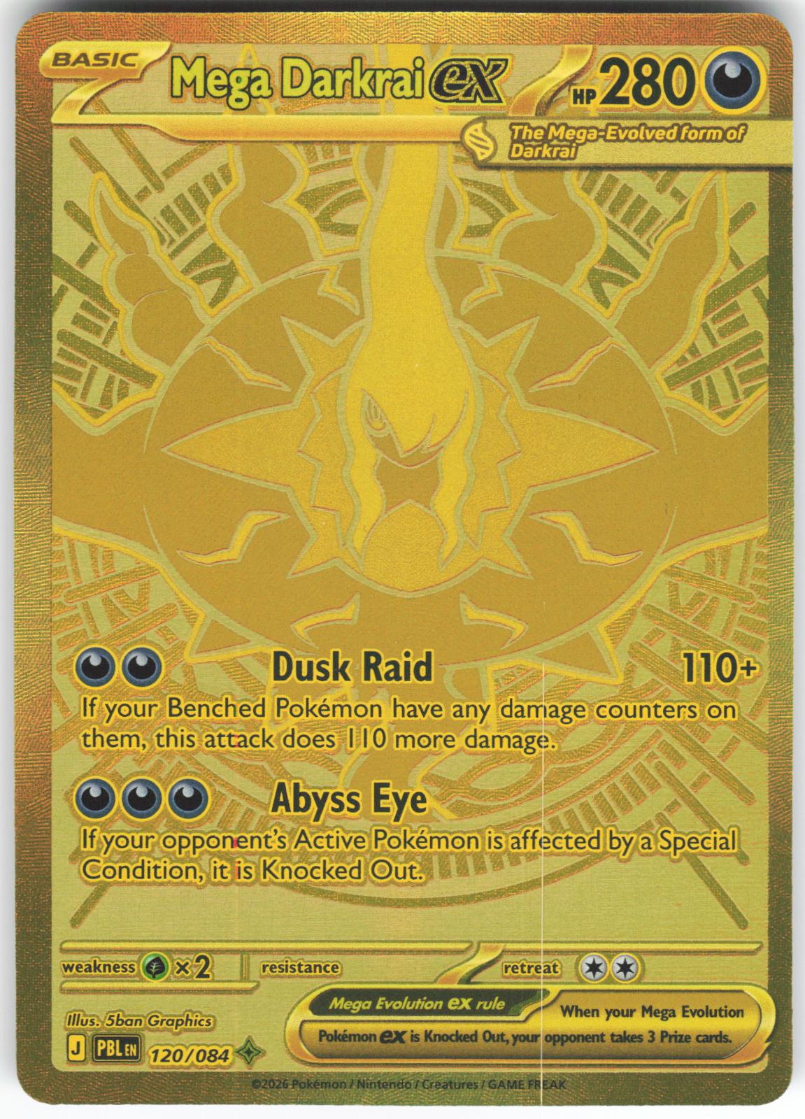 Mega Darkrai ex (oc) 120/084 Mega Hyper Rare Pitch Black NM/M