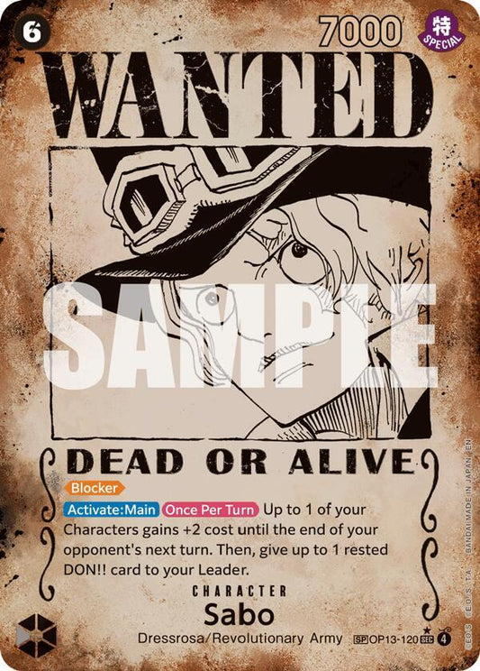 Sabo (120) (Wanted Poster) OP13-120 Secret Rare Carrying On His Will NM/M