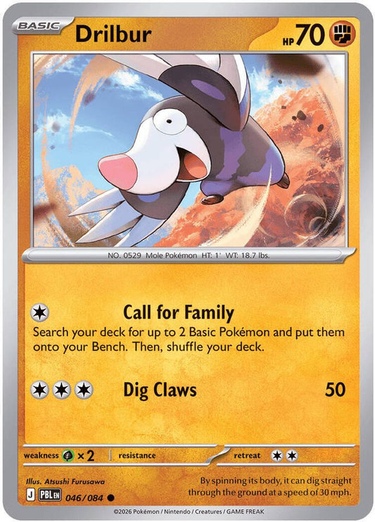 Drilbur 046/084 Common Reverse Holo Pitch Black NM/M