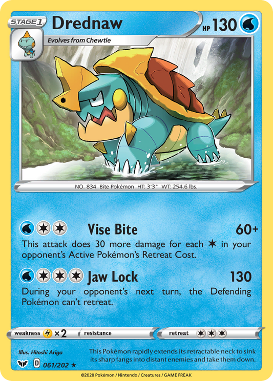 Drednaw 061/202 Rare Reverse Holo Sword & Shield NM/LP