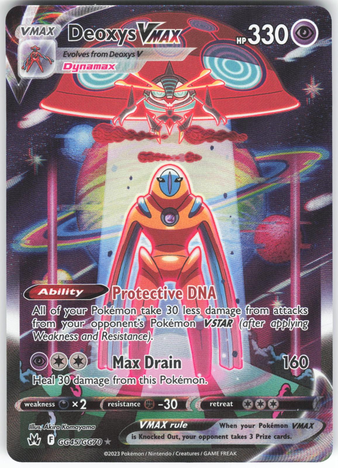 Deoxys VMAX GG45/GG70 VMAX Rare Crown Zenith Galarian Gallery Holo NM/M