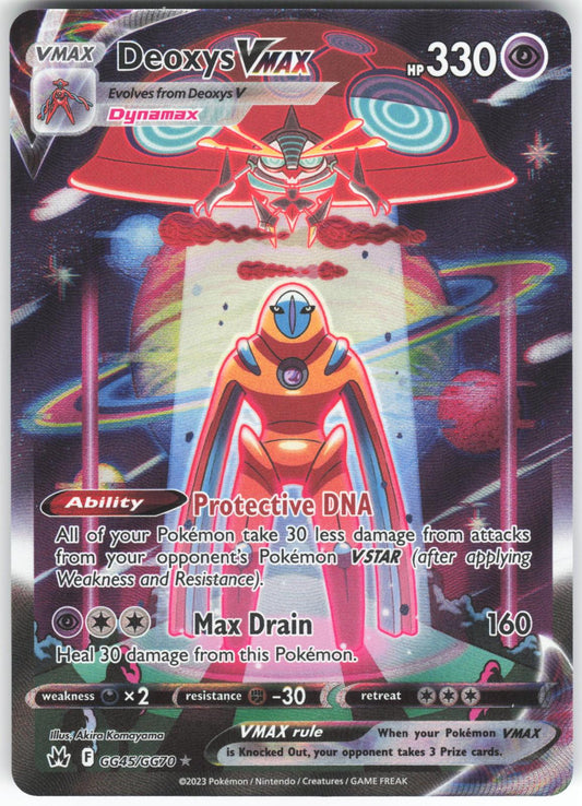 Deoxys VMAX GG45/GG70 VMAX Rare Crown Zenith Galarian Gallery Holo NM/M