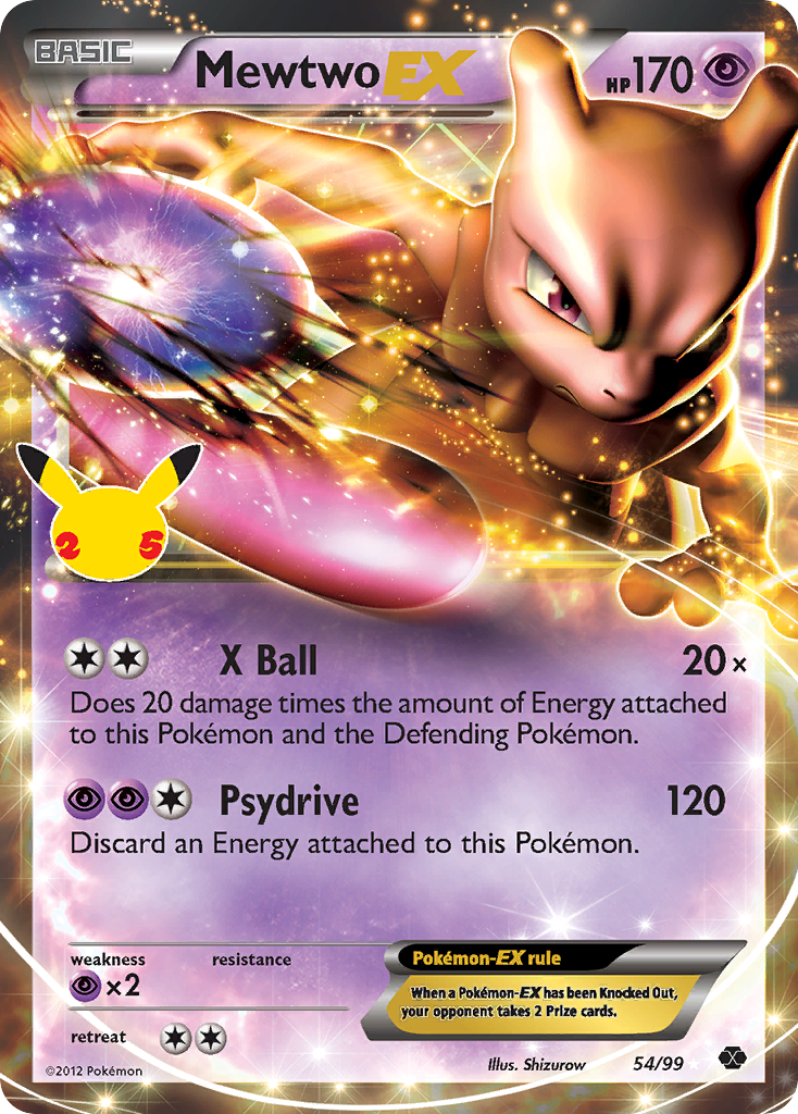Mewtwo EX 54/99 Classic Collection Holo Celebrations: Classic Collection NM/M