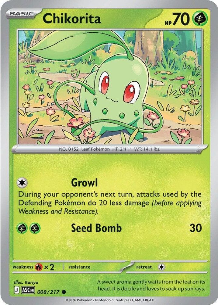 Chikorita 008/217 Common Ascended Heroes NM/M