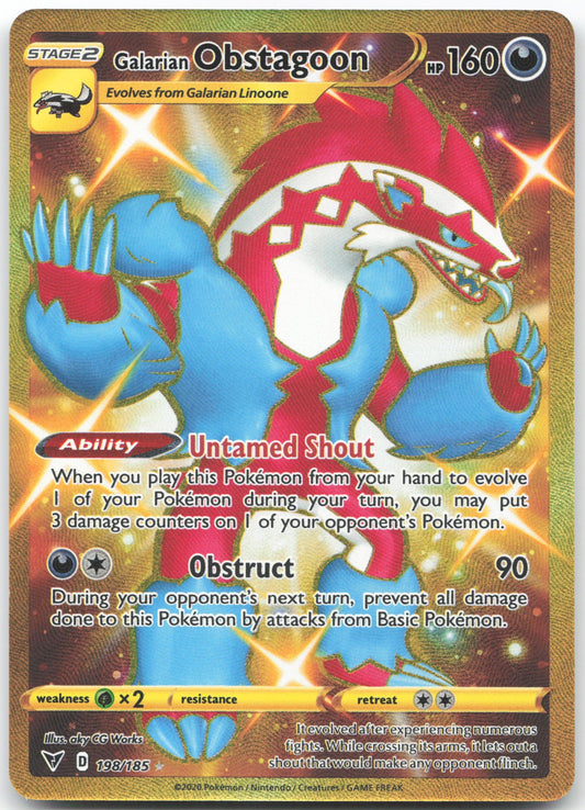 Galarian Obstagoon (Secret) Secret Rare SWSH04: Vivid Voltage 198/185 NM