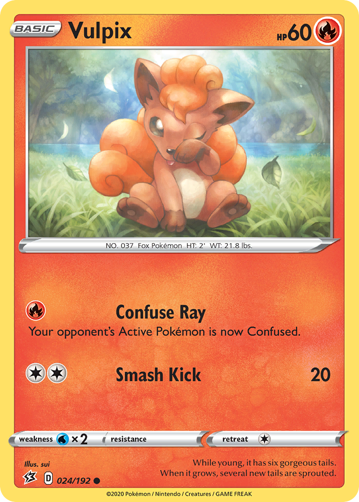 Vulpix 024/192 Common Reverse Holo Rebel Clash NM/LP