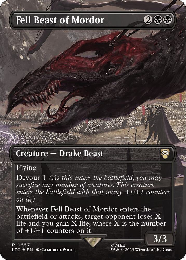 Fell Beast of Mordor (Borderless) (Surge Foil) 557 Foil Commander: The Lord of the Rings: Tales of Middle-earth NM/M
