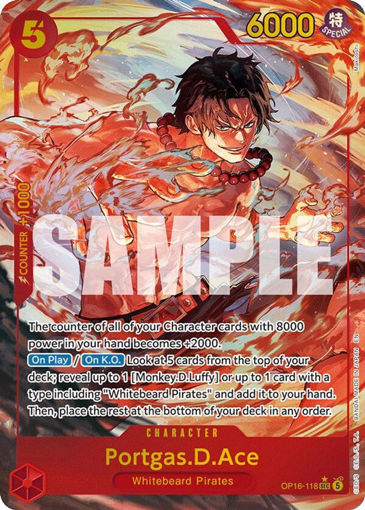 Portgas.D.Ace (118) (Alternate Art) OP16-118 Secret Rare The Time of Battle NM/M