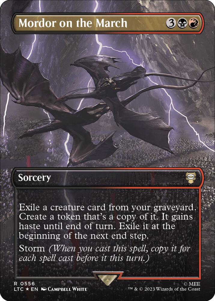 Mordor on the March (Borderless) (Surge Foil) 556 Foil Commander: The Lord of the Rings: Tales of Middle-earth NM/M
