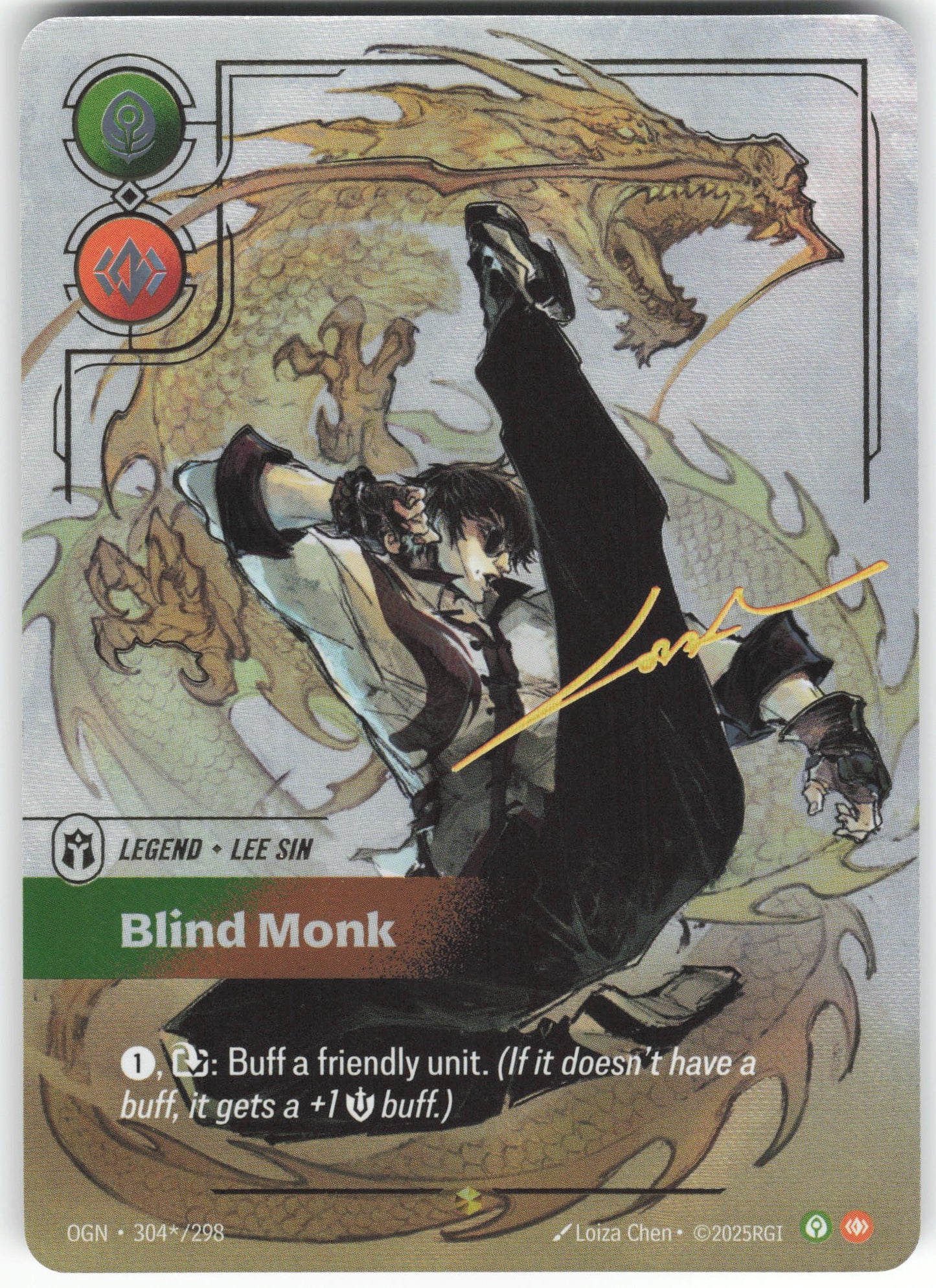 Lee Sin - Blind Monk (Signature) Showcase Origins 304*/298 NM