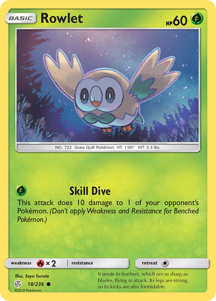 Rowlet 18/236 Common Cosmic Eclipse NM/LP