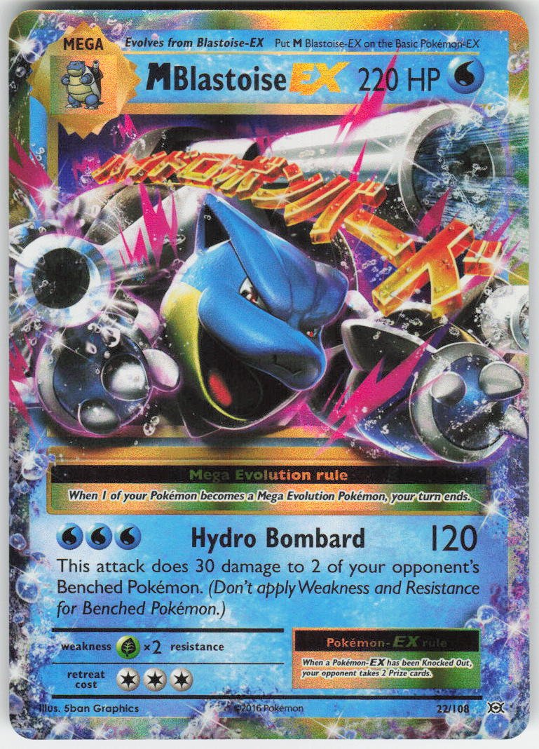 M Blastoise EX Ultra Rare XY - Evolutions 22/108 NM