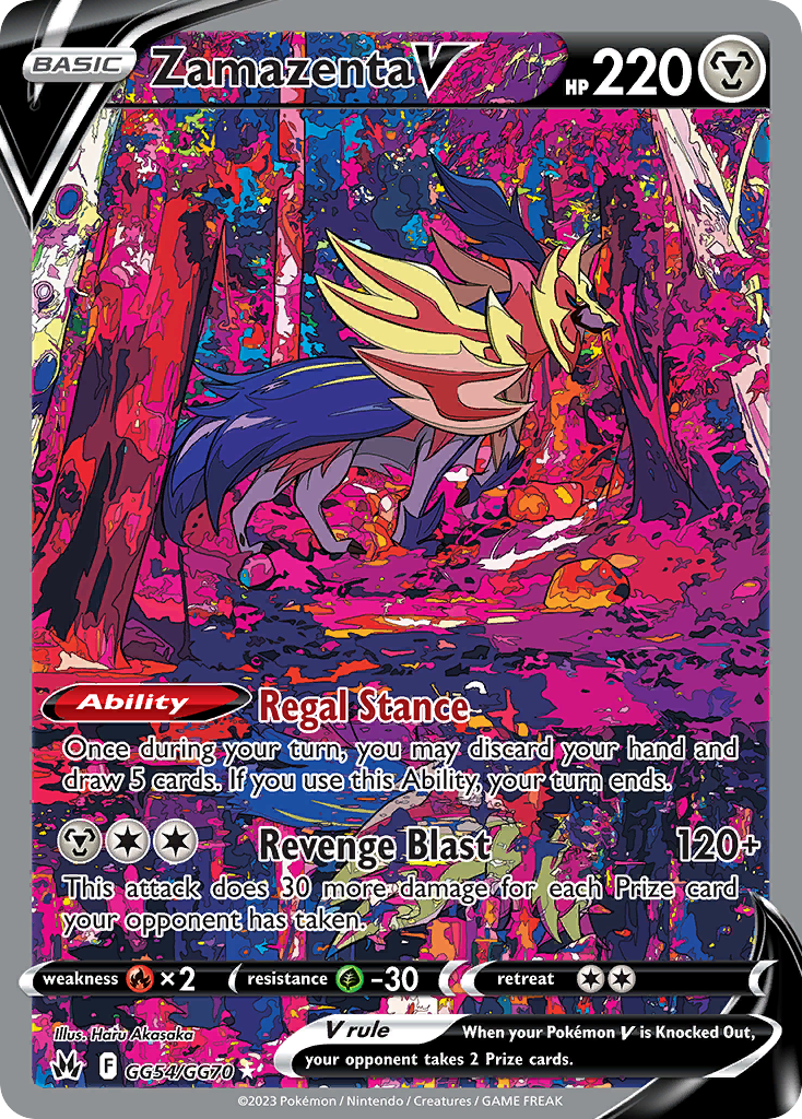 Zamazenta V GG54/GG70 V Rare Crown Zenith Galarian Gallery Holo NM/M