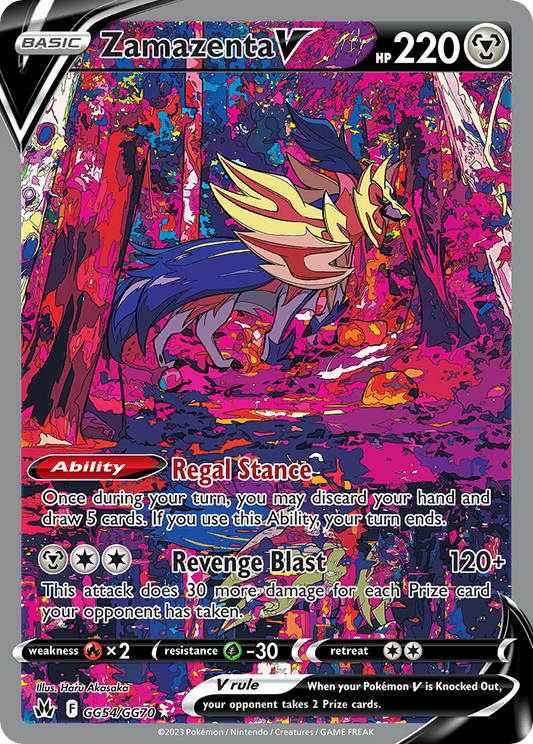Zamazenta V GG54/GG70 V Rare Crown Zenith Galarian Gallery Holo NM/M
