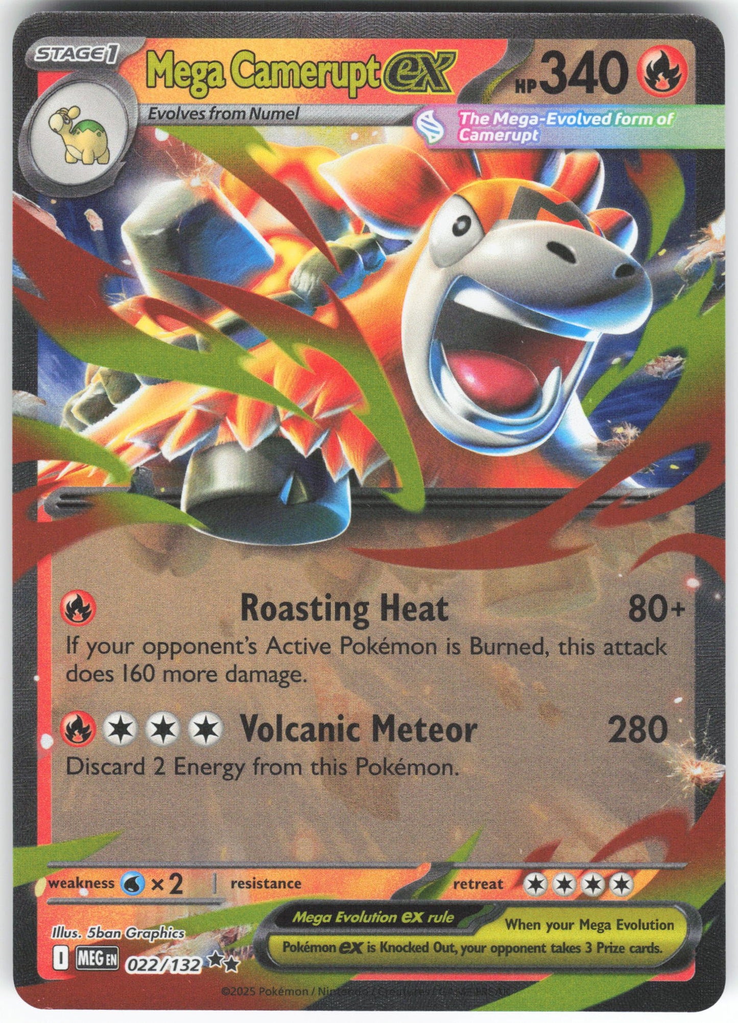 Mega Camerupt ex - Double Rare ME01: Mega Evolution 022/132 NM