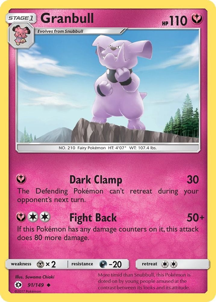 Granbull 91/149 Uncommon Reverse Holo SM Base Set NM/LP