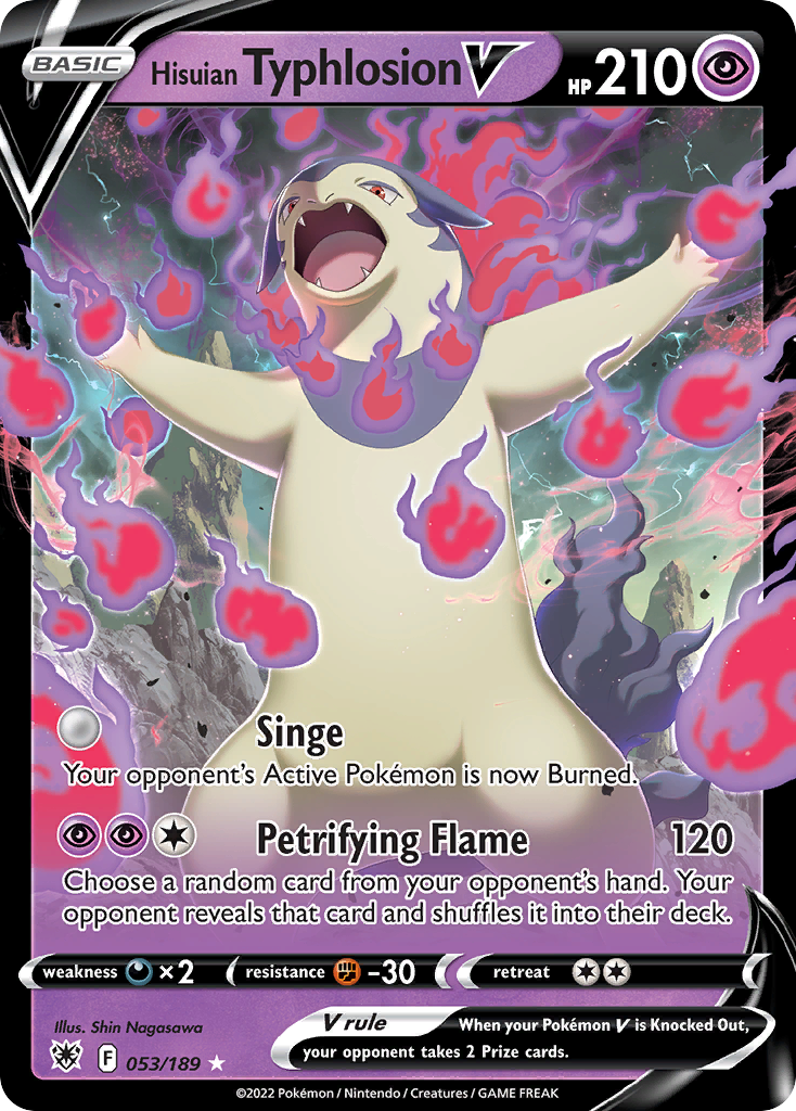 Hisuian Typhlosion V 053/189 V Rare Astral Radiance Holo NM/M