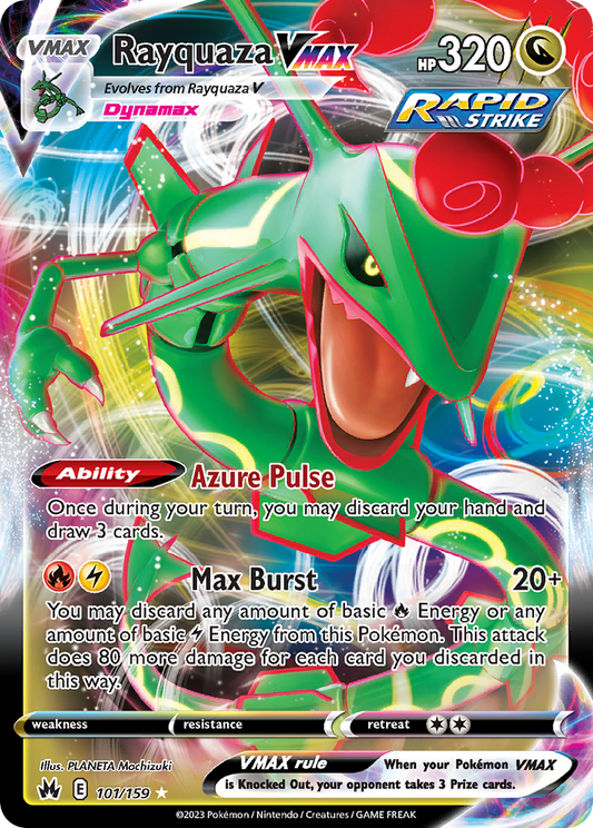 Rayquaza VMAX 101/159 VMAX Rare Crown Zenith Holo NM/M
