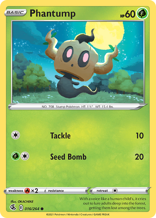 Phantump 016/264 Common Reverse Holo Fusion Strike NM/LP