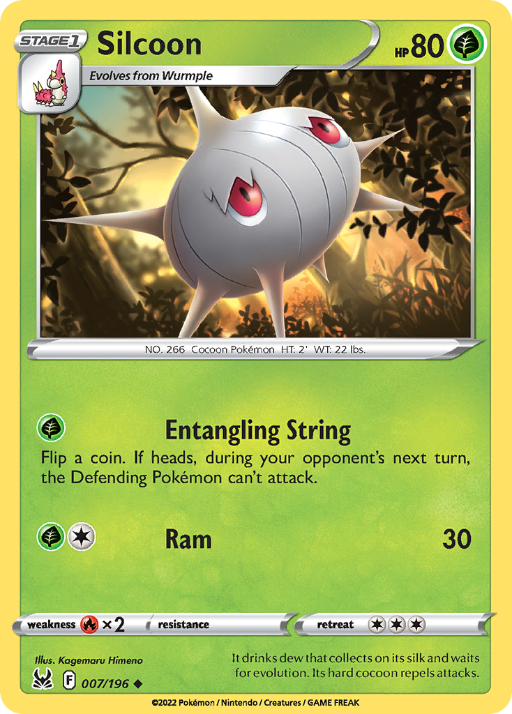 Silcoon 007/196 Uncommon Reverse Holo Lost Origin NM/LP