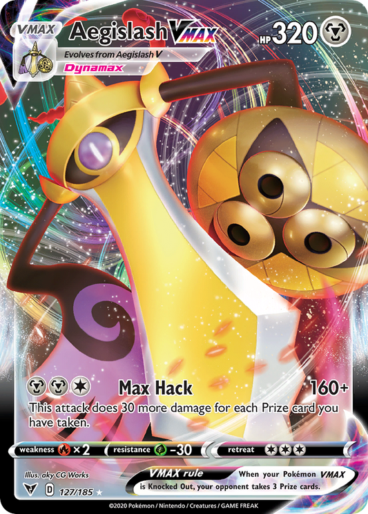 Aegislash VMAX 127/185 VMAX Rare Vivid Voltage Holo NM/M