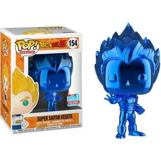 Super Saiyan Vegeta BLUE CHROME SDCC 2018 Exclusive Dragon Ball Z Pop! Vinyl Figure - BOX DAMAGED