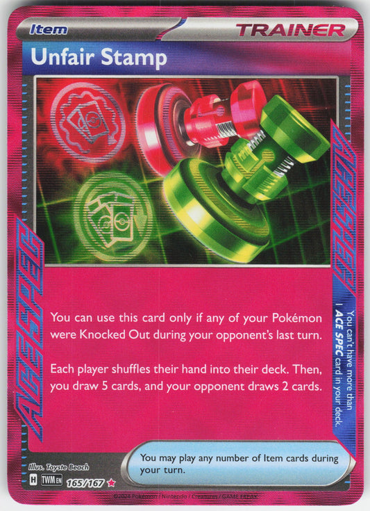 Unfair Stamp ACE SPEC Rare SV06: Twilight Masquerade 165/167 NM