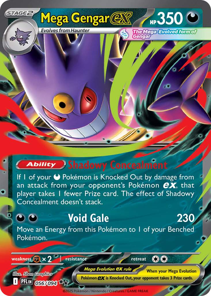 Mega Gengar ex 056/094 Double Rare Phantasmal Flames NM/M