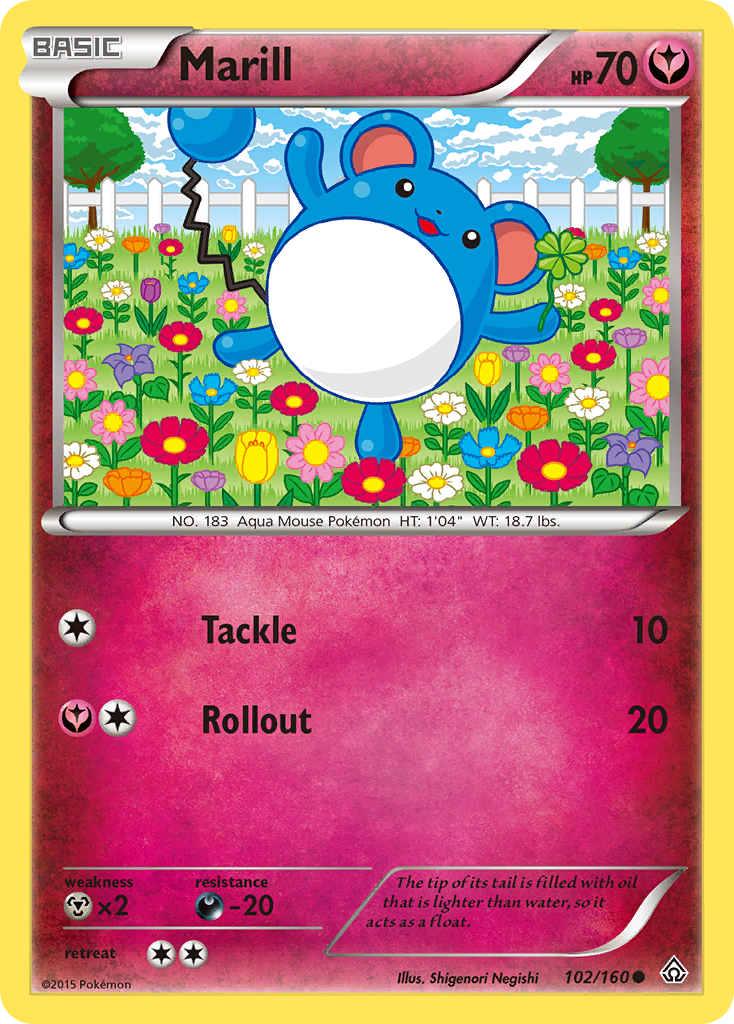 Marill 102/160 Common Primal Clash NM/LP