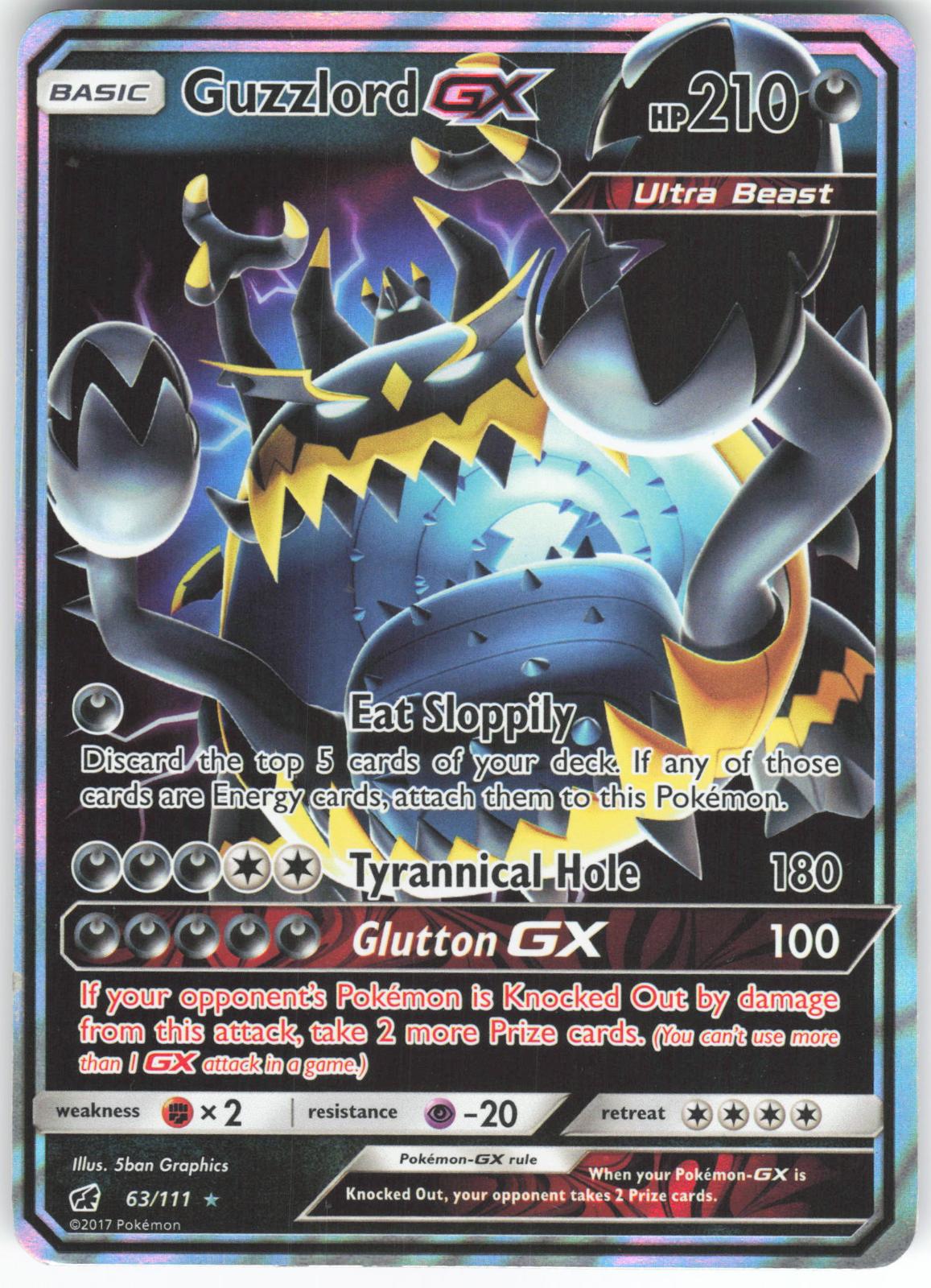 Guzzlord GX 63/111 GX Rare Crimson Invasion Holo LP