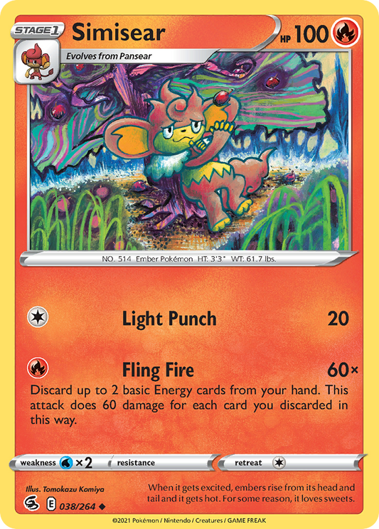 Simisear 038/264 Uncommon Reverse Holo Fusion Strike NM/LP