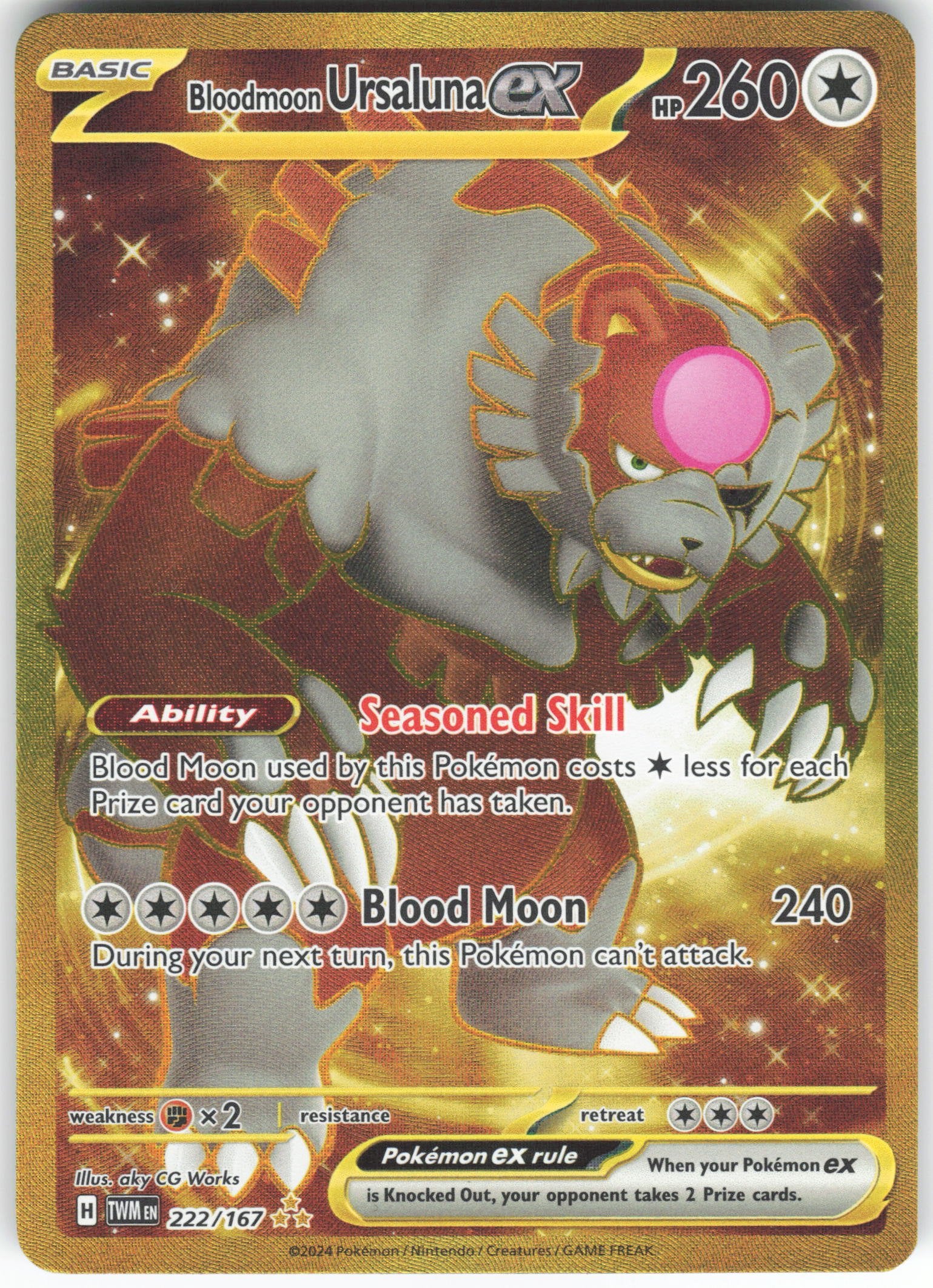 Bloodmoon Ursaluna ex - Hyper Rare SV06: Twilight Masquerade 222/167 NM