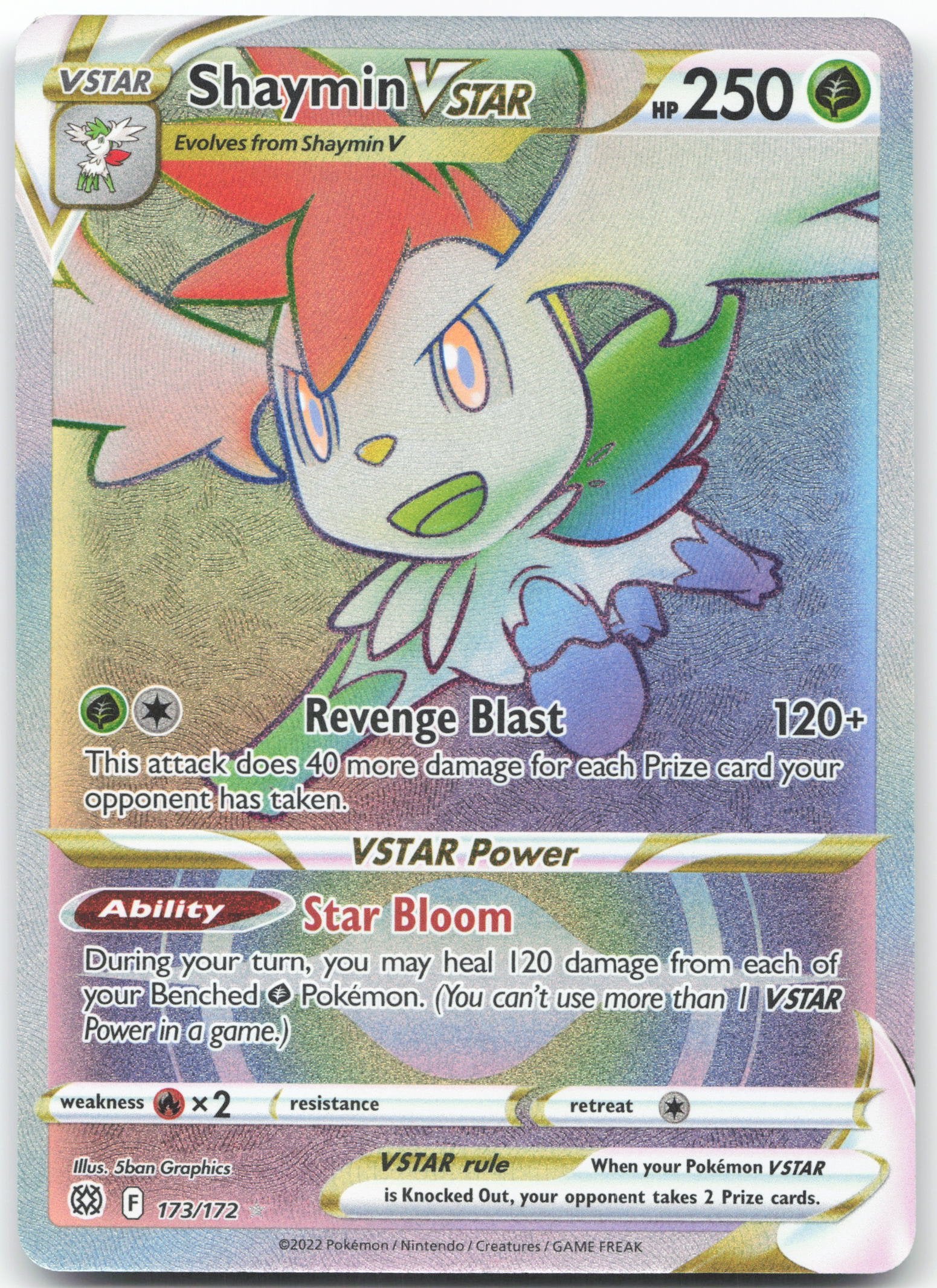 Shaymin VSTAR (Secret) Secret Rare SWSH09: Brilliant Stars 173/172 NM