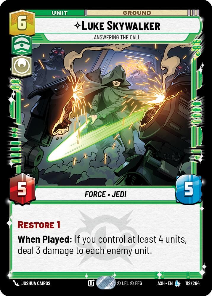 Luke Skywalker - Answering the Call 112/264 Legendary Ashes of the Empire NM/M
