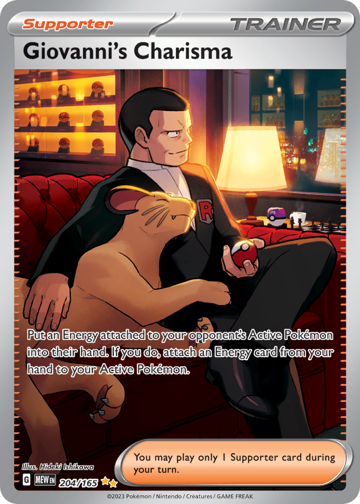 Giovanni's Charisma 204/165 Special Illustration Rare 151 NM/M