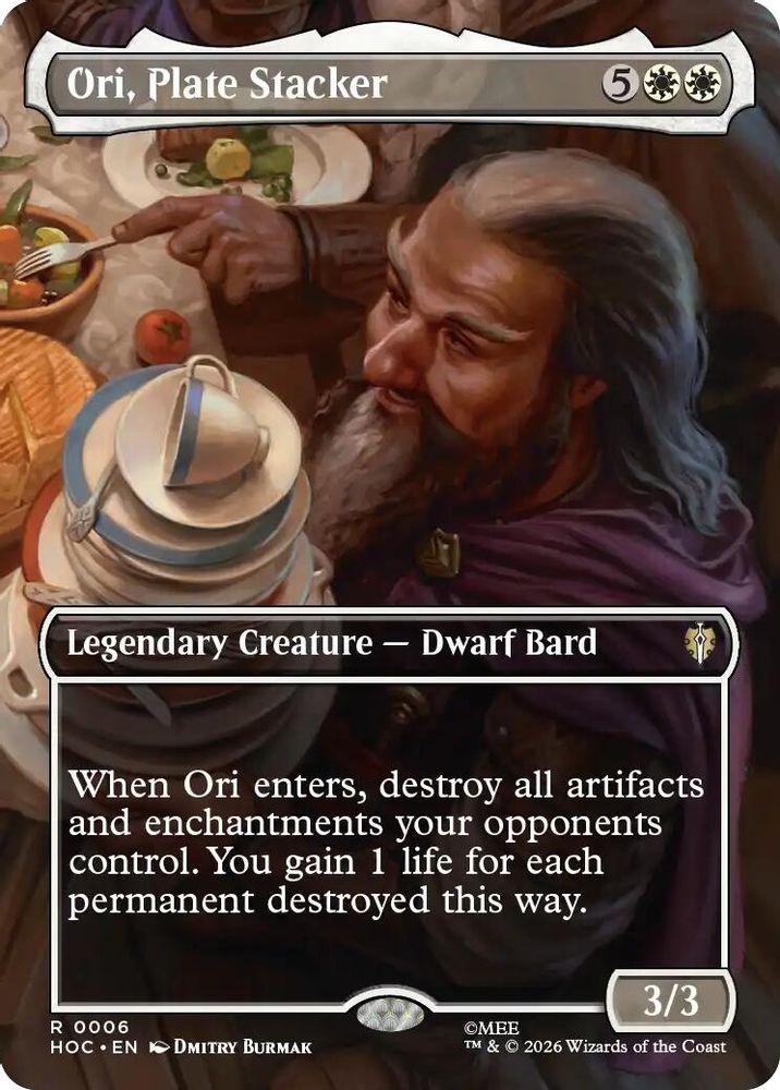 Ori, Plate Stacker (Borderless) 6 Rare Foil The Hobbit: Eternal-Legal NM/M