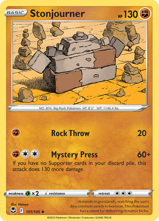Stonjourner 101/195 Uncommon Reverse Holo Silver Tempest NM/LP