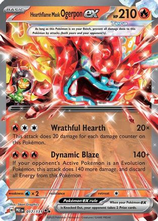 Hearthflame Mask Ogerpon ex 017/131 Double Rare Prismatic Evolutions Holo NM/M