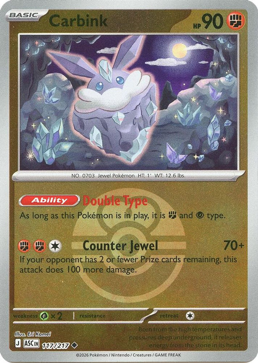Carbink (Love Ball) 117/217 Uncommon Reverse Holo Ascended Heroes NM/M