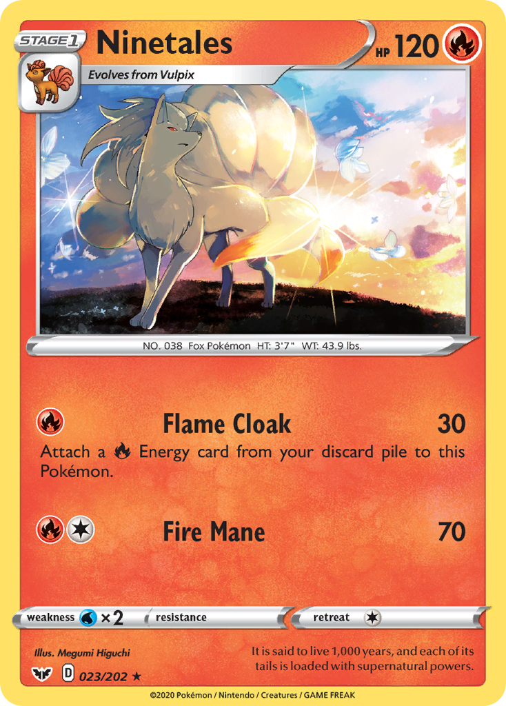 Ninetales 023/202 Rare Sword & Shield NM/M