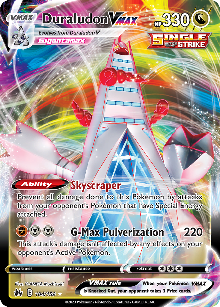 Duraludon VMAX 104/159 VMAX Rare Crown Zenith Holo NM/M
