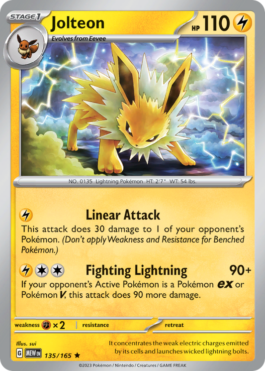 Jolteon 135/165 Rare Reverse Holo 151 NM/M