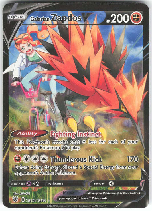 Galarian Zapdos V TG19/TG30 V Rare Astral Radiance Trainer Gallery Holo HP