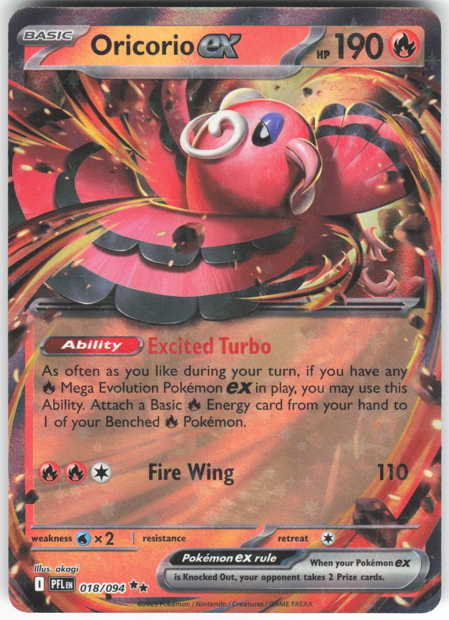 Oricorio ex - Double Rare ME02: Phantasmal Flames 018/094 NM