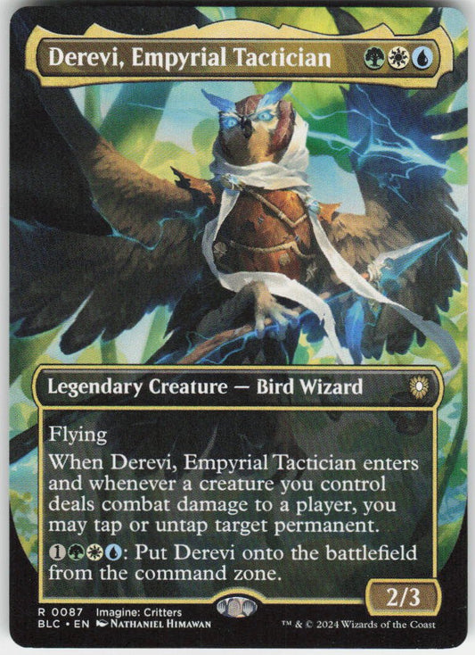 Derevi, Empyrial Tactician (Borderless) R Commander: Bloomburrow 87 NM