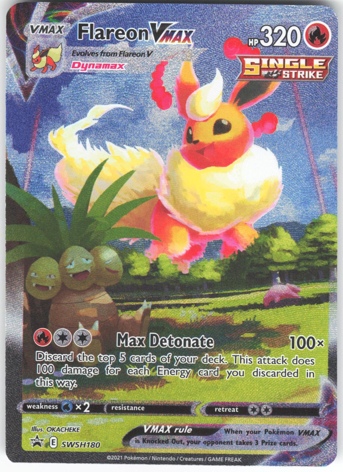Flareon VMAX (oc) SWSH180 Promo Sword & Shield Promo Holo NM/M
