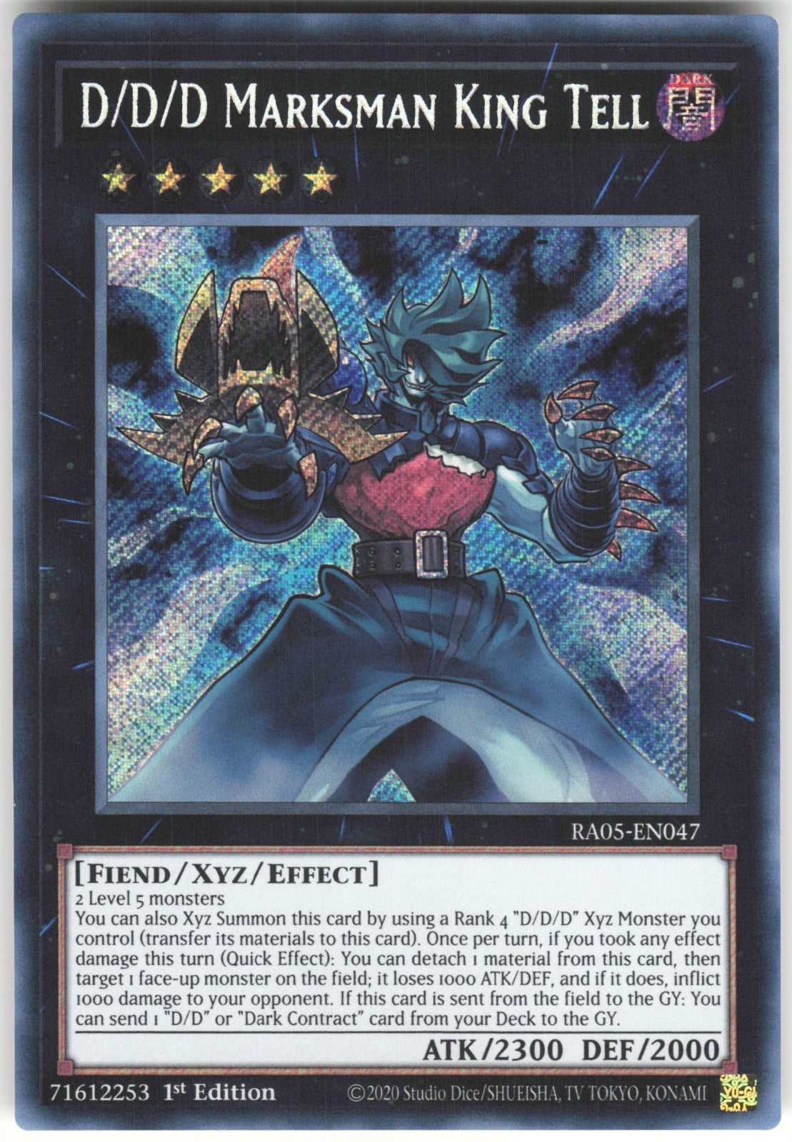 D/D/D Marksman King Tell (Secret Rare) Secret Rare Rarity Collection 5 RA05-EN047 NM