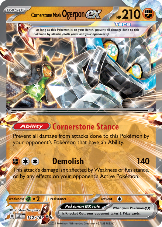 Cornerstone Mask Ogerpon ex 112/167 Double Rare Twilight Masquerade NM/M