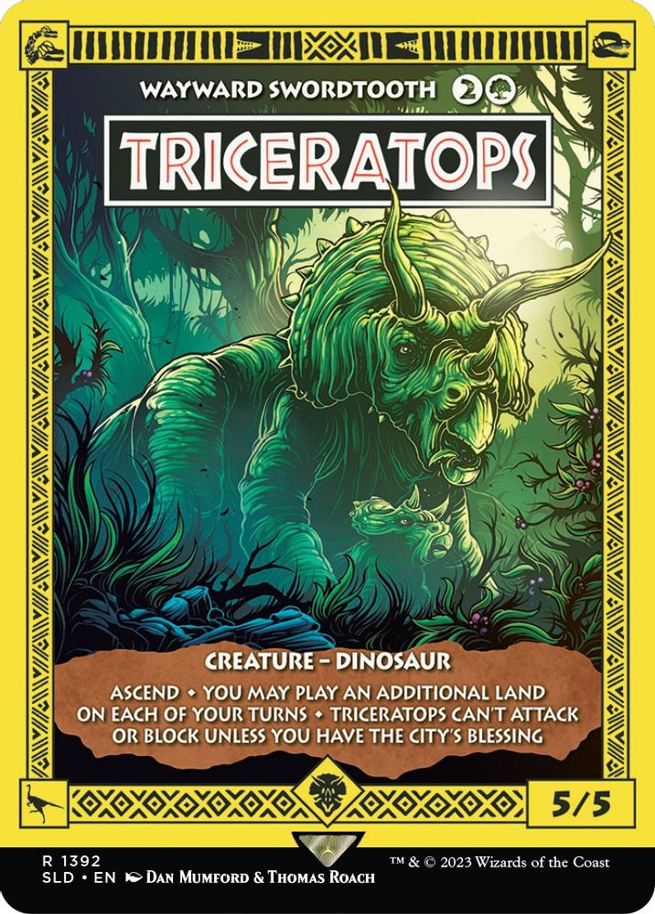 Triceratops - Wayward Swordtooth 1392 Rare Secret Lair Drop Series NM/M
