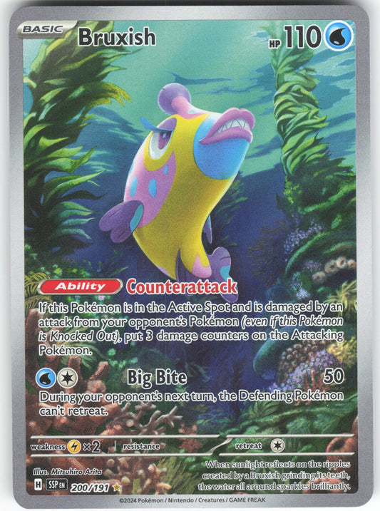 Bruxish - Illustration Rare SV08: Surging Sparks 200/191 NM